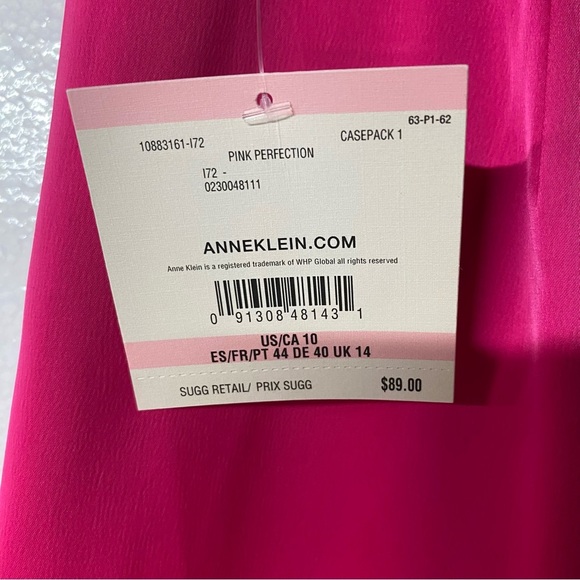 Anne Klein Dress Pants 10 Pink Wide Leg Stain Careerwear Business Barbiecore - Picture 9 of 11